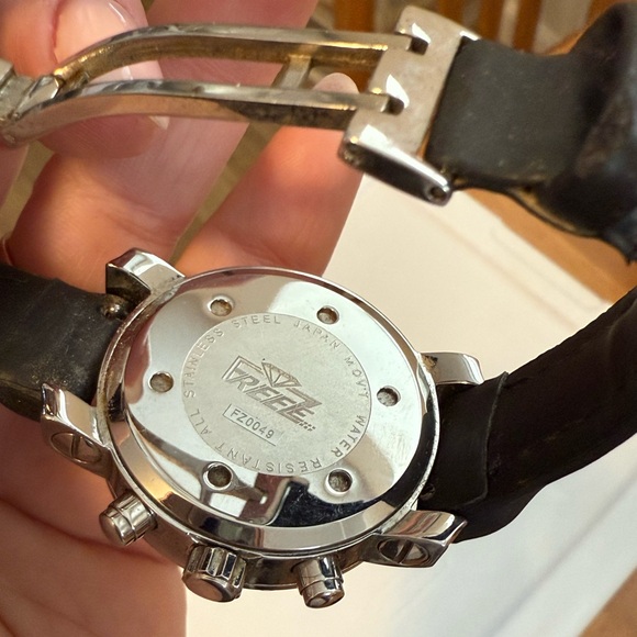 Stainless Steel Watch with Black Leather Strap - Picture 5 of 9